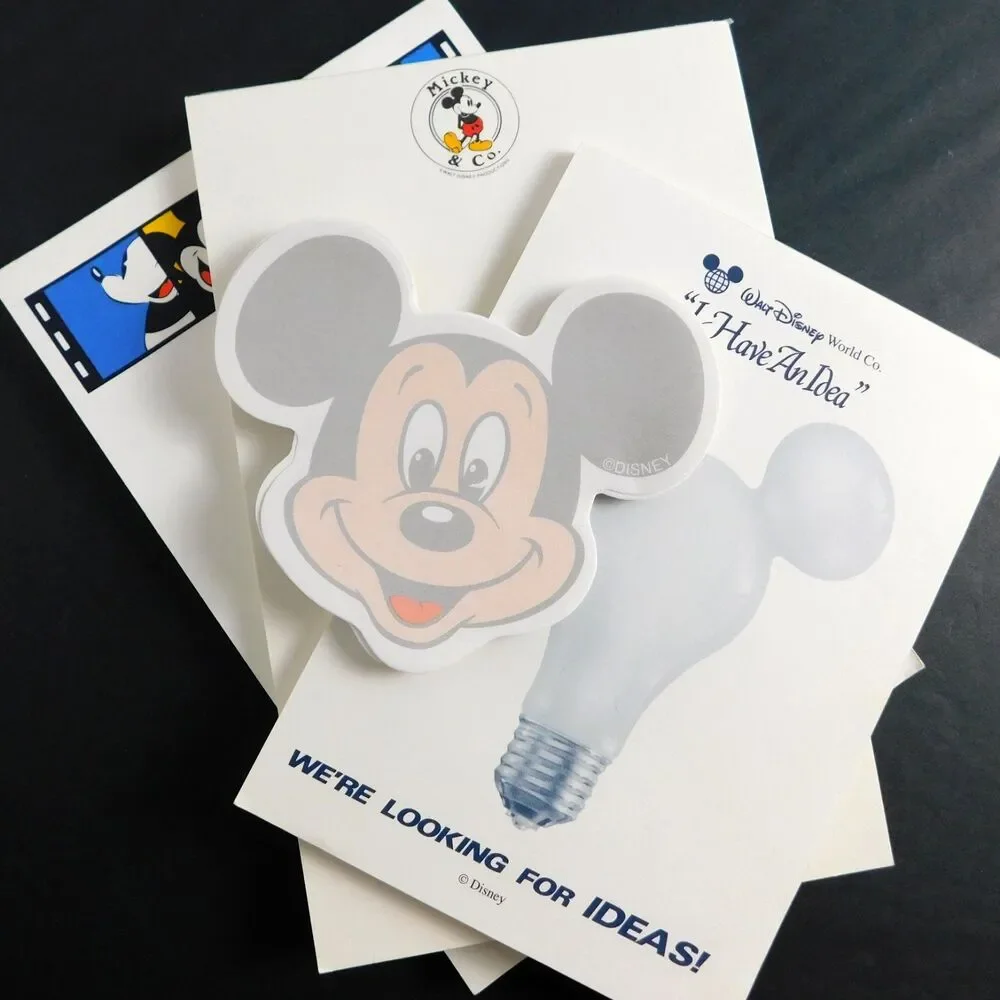 Walt Disney Mickey Mouse Notepads Lot of 4, Contempo, WD World Ears, Stationery